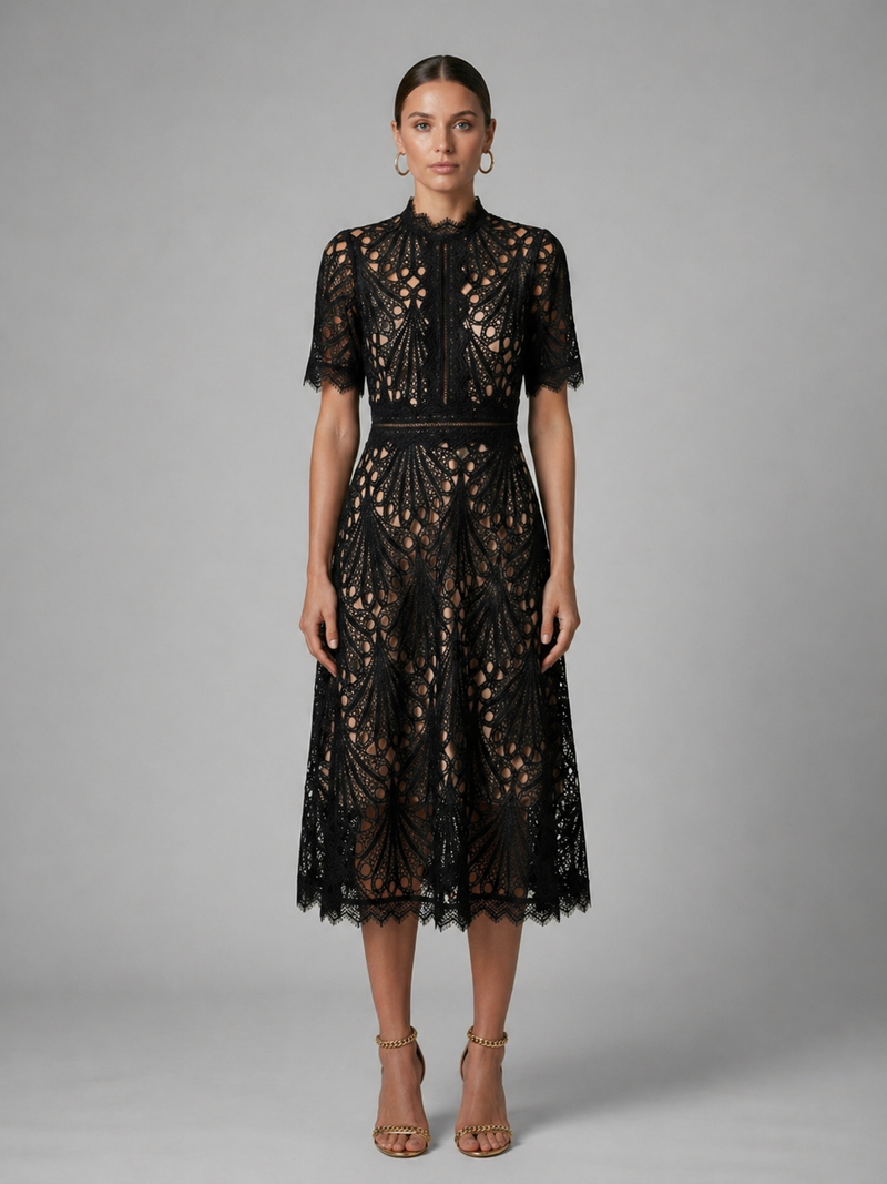 Thalia Lace Midi Dress