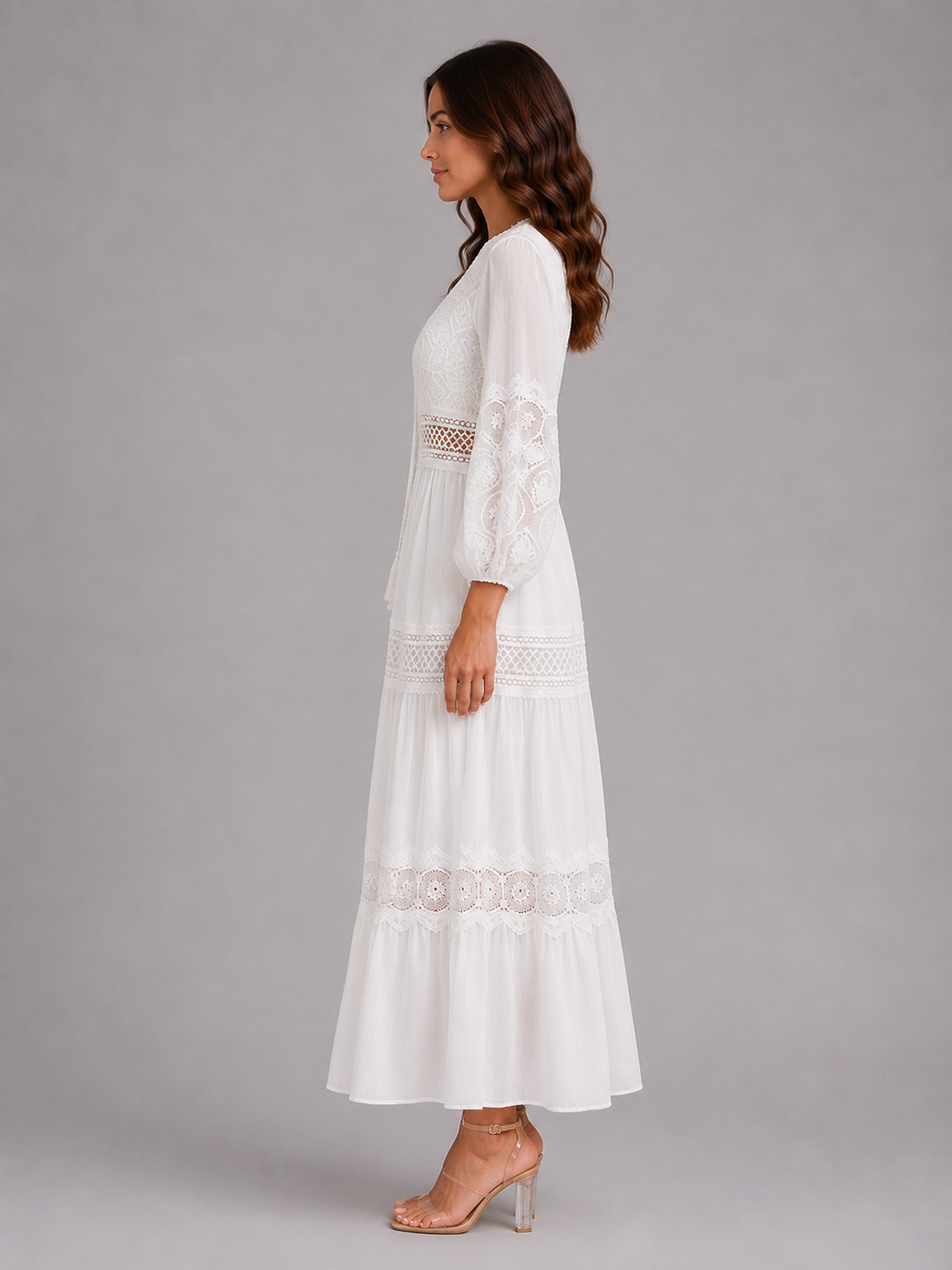 Women’s Lace Trim Maxi Dress – Summer Occasion Style