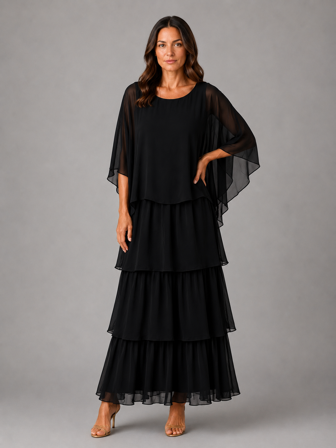 Paloma Tiered Chiffon Maxi Dress