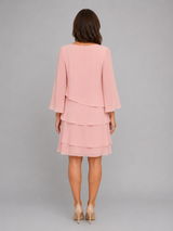 Women's Layered Chiffon Shift Dress – Flowing Silhouette