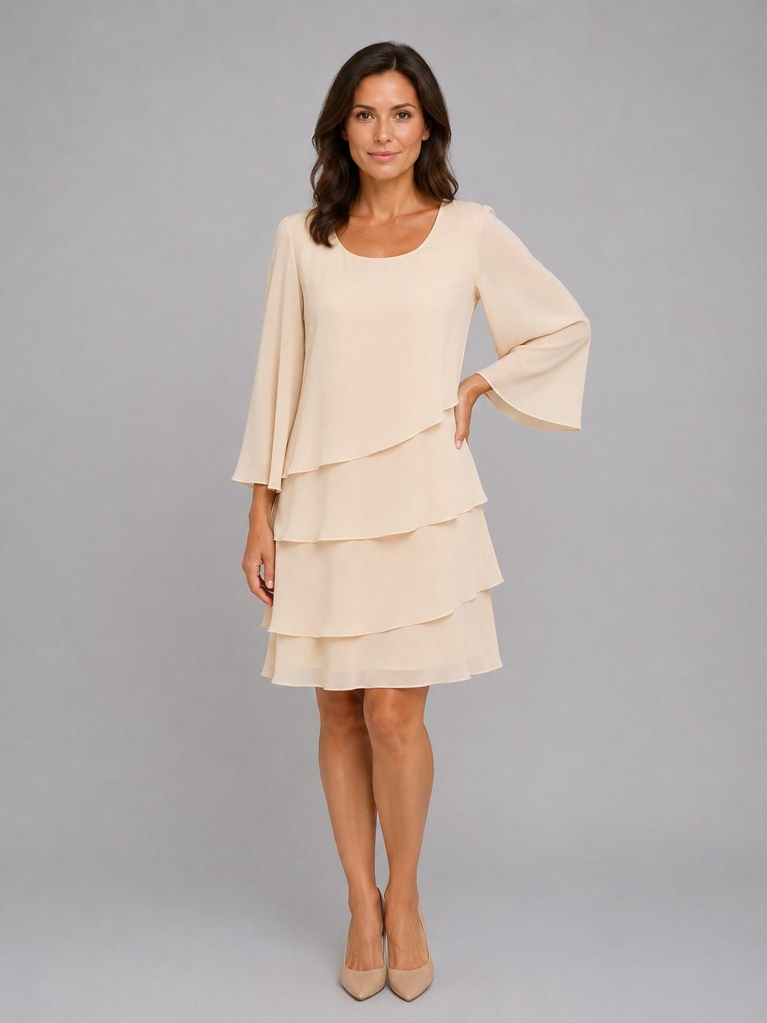 Tamsin Tiered Chiffon Dress