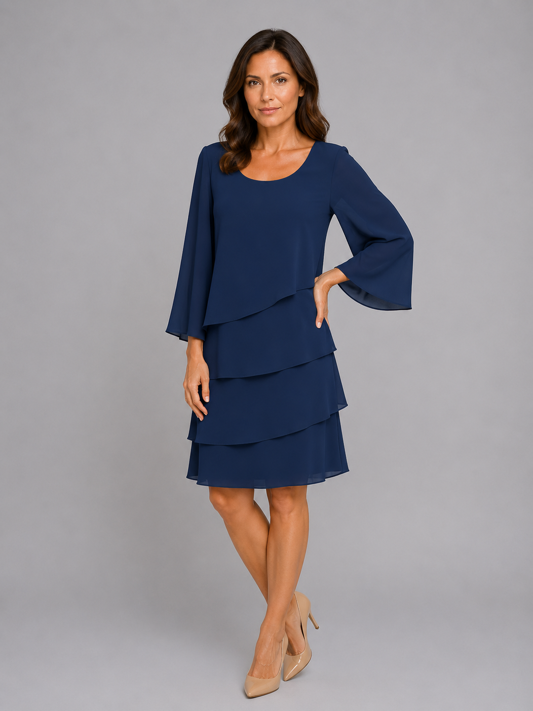 Tamsin Tiered Chiffon Dress