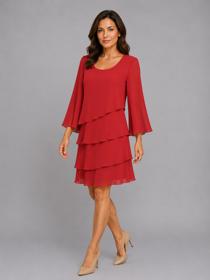 Tamsin Tiered Chiffon Dress