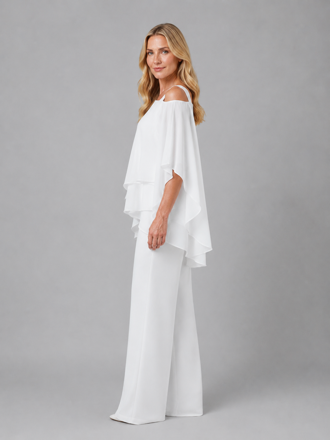 Women's Layered Chiffon Two-Piece Set – Flowy Co-Ord Suit