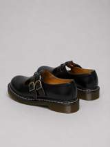 Women’s Leather Mary Jane Shoes – Double Buckle Chunky Sole Flats