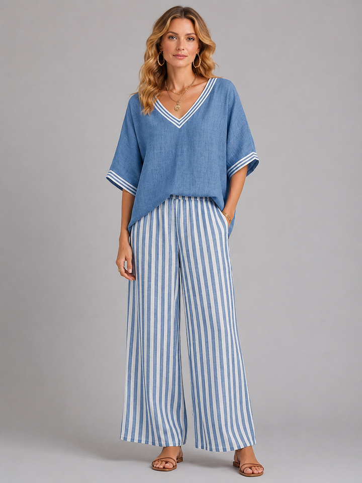 Women’s Linen-Look Two Piece Set - Relaxed Summer Style