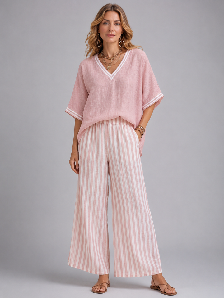 Women’s Linen-Look Two Piece Set – Relaxed Summer Style