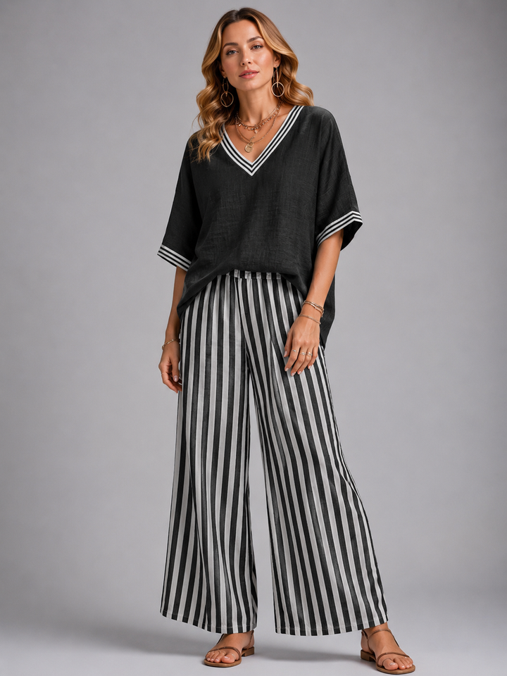 Women’s Linen-Look Two Piece Set – Relaxed Summer Style