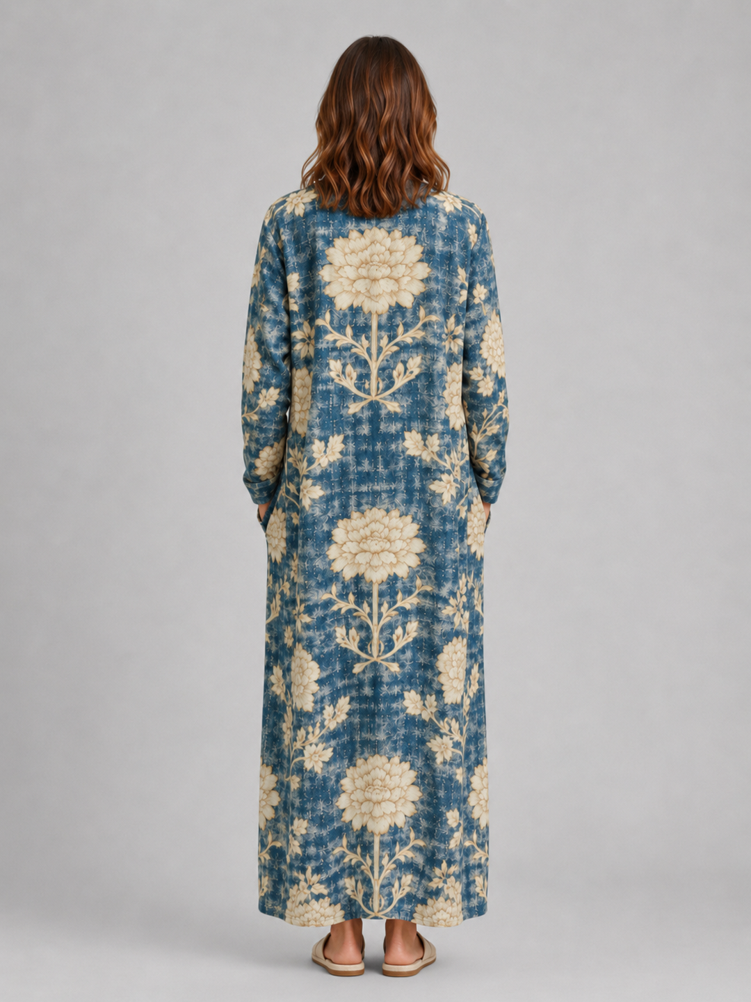 Women's Linen Look Midi Dress with Pockets – Flattering Relaxed Fit