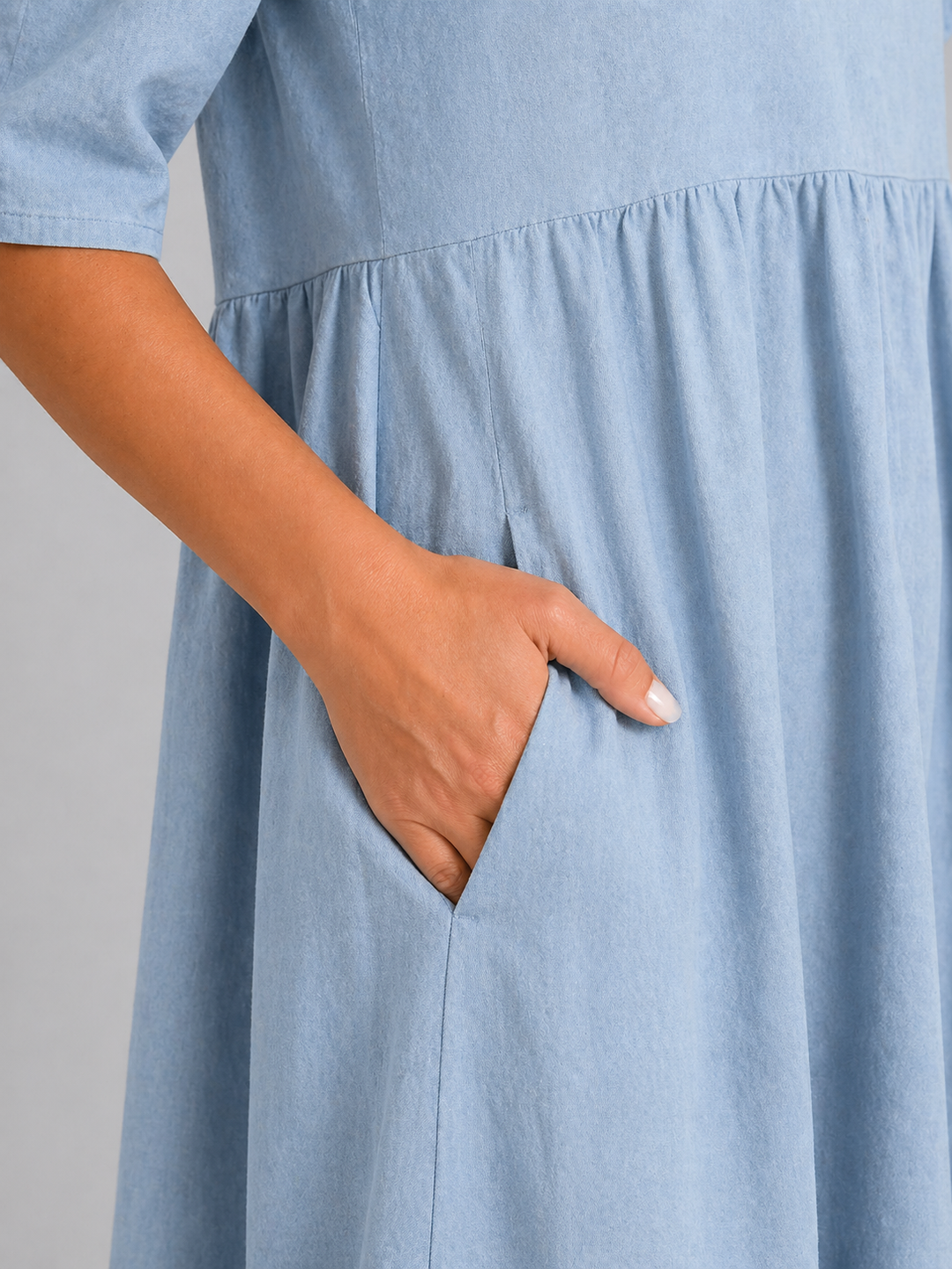 Women’s Linen Look Midi Dress – Flattering Style