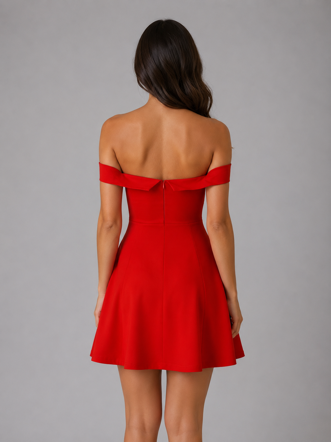 Women’s Off-Shoulder Mini Dress – Structured Sculpted Fit