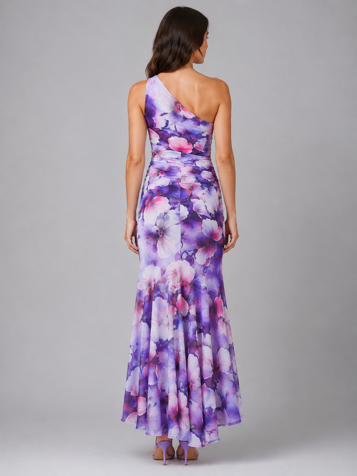 Women’s One Shoulder Floral Maxi Dress – Summer Occasion Style