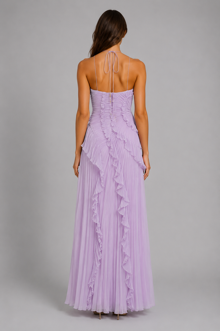 Cordelia Pleated Halter Dress