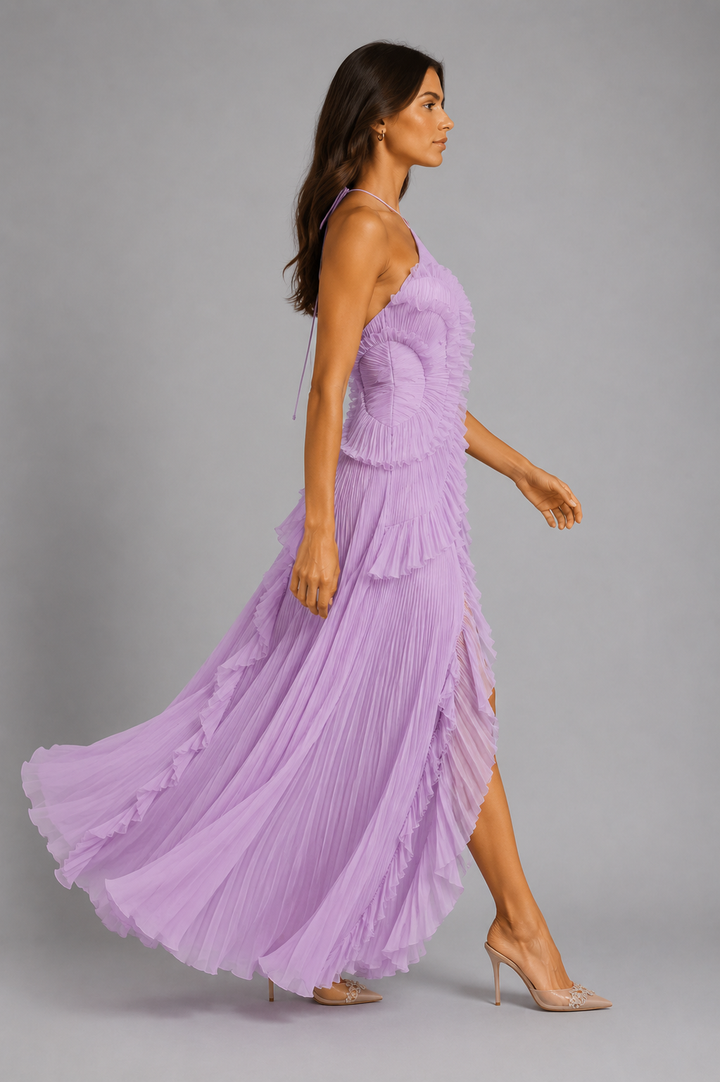 Cordelia Pleated Halter Dress