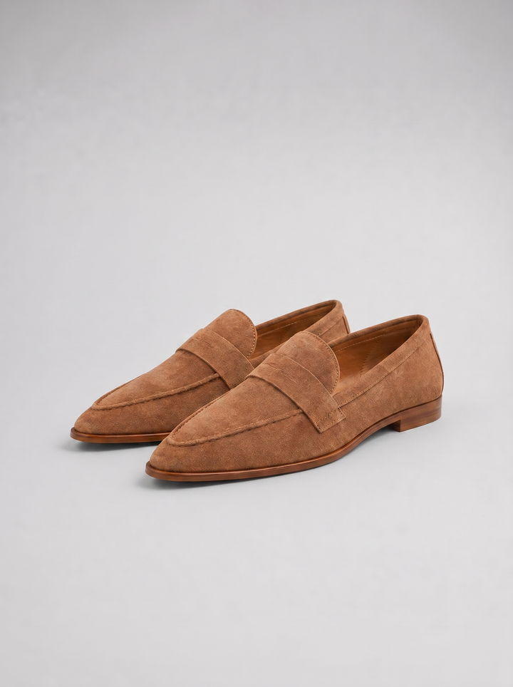 Women’s Pointed Comfort Loafers – Suede Style