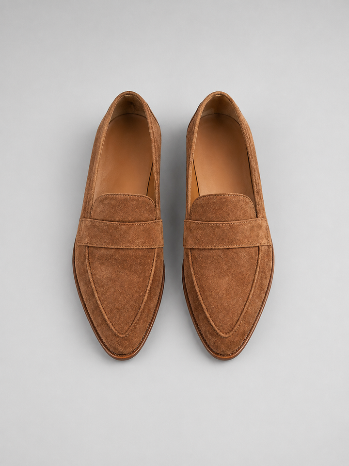 Women’s Pointed Comfort Loafers – Suede Style