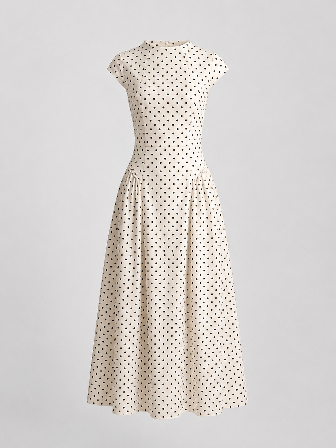 Women’s Polka Dot Maxi Dress – Elegant A-Line Silhouette