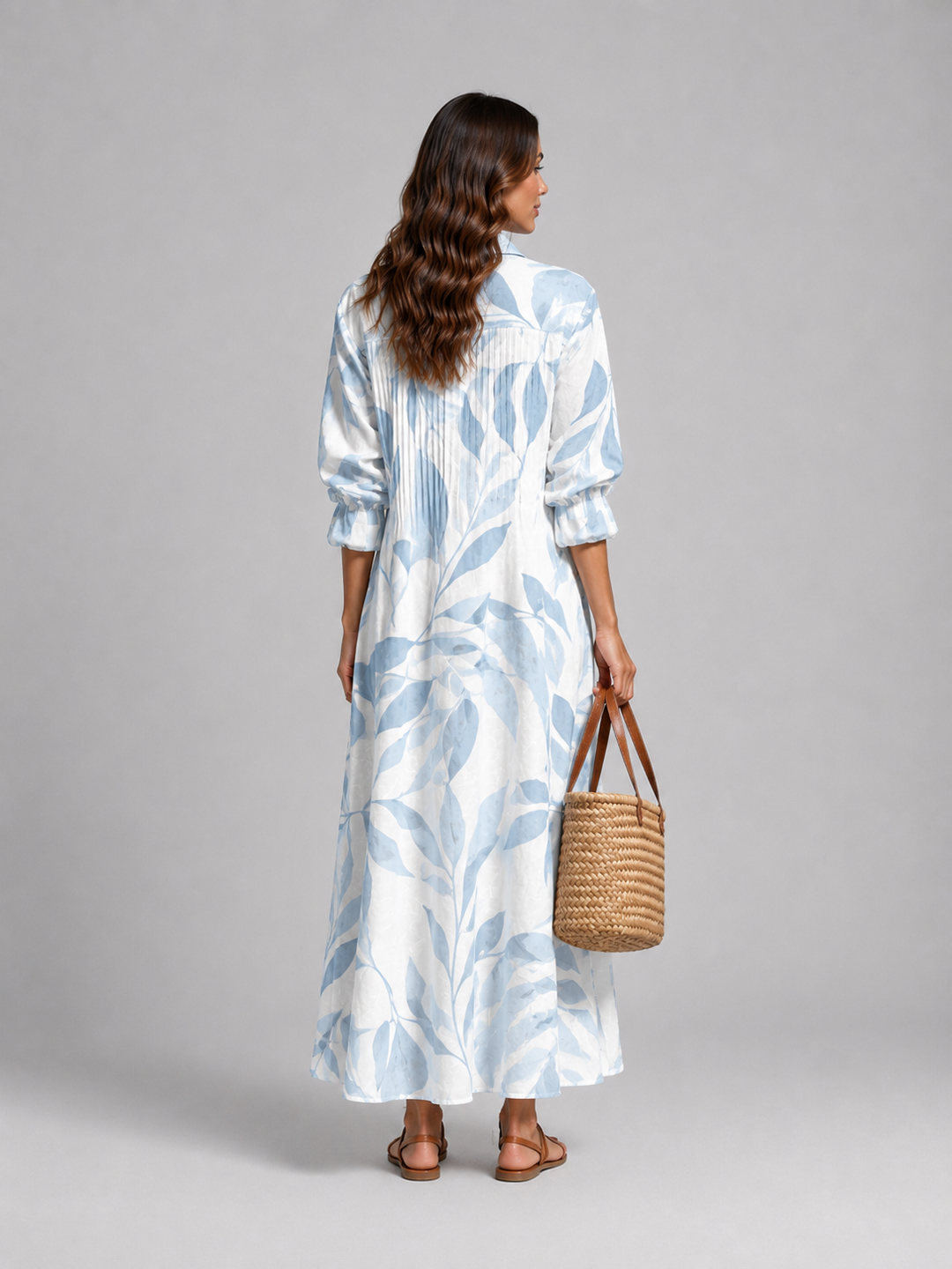 Women’s Printed Shirt Maxi Dress – Relaxed Flattering Fit