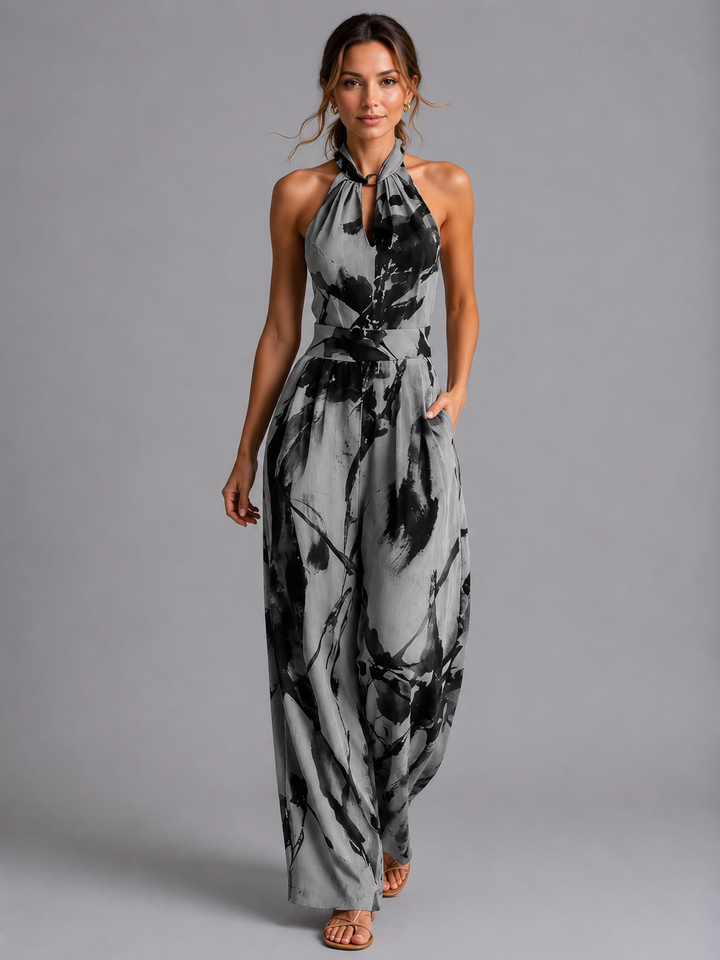 Women’s Printed Wide-Leg Jumpsuit – Relaxed Summer Fit