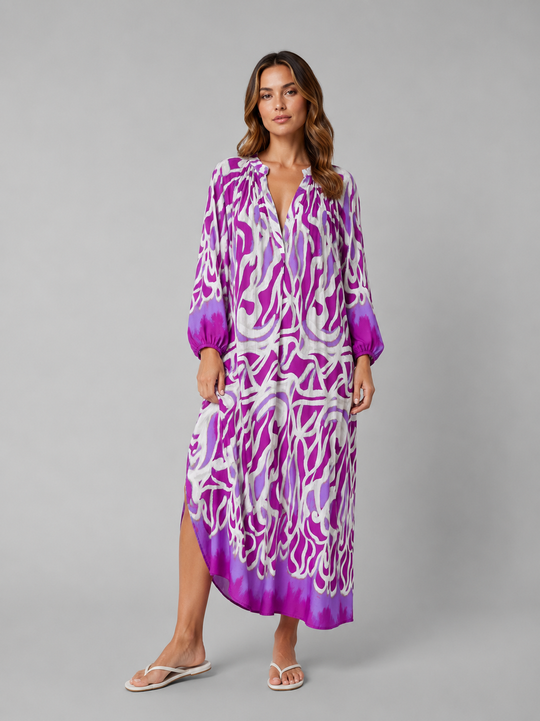 Women's Relaxed Print Maxi Dress – Flattering Summer Holiday Style