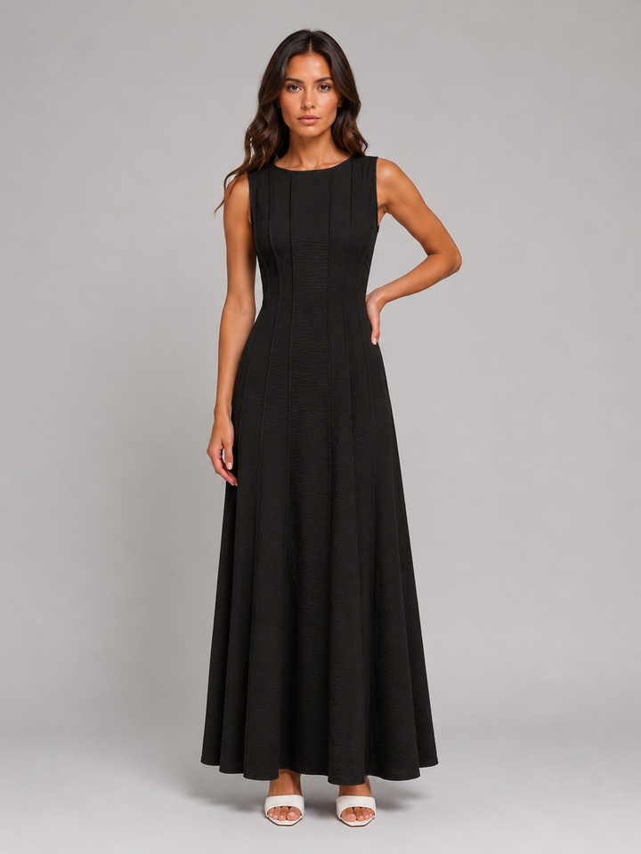 Women’s Ruched Sleeveless A-Line Maxi Dress – Relaxed Summer Style