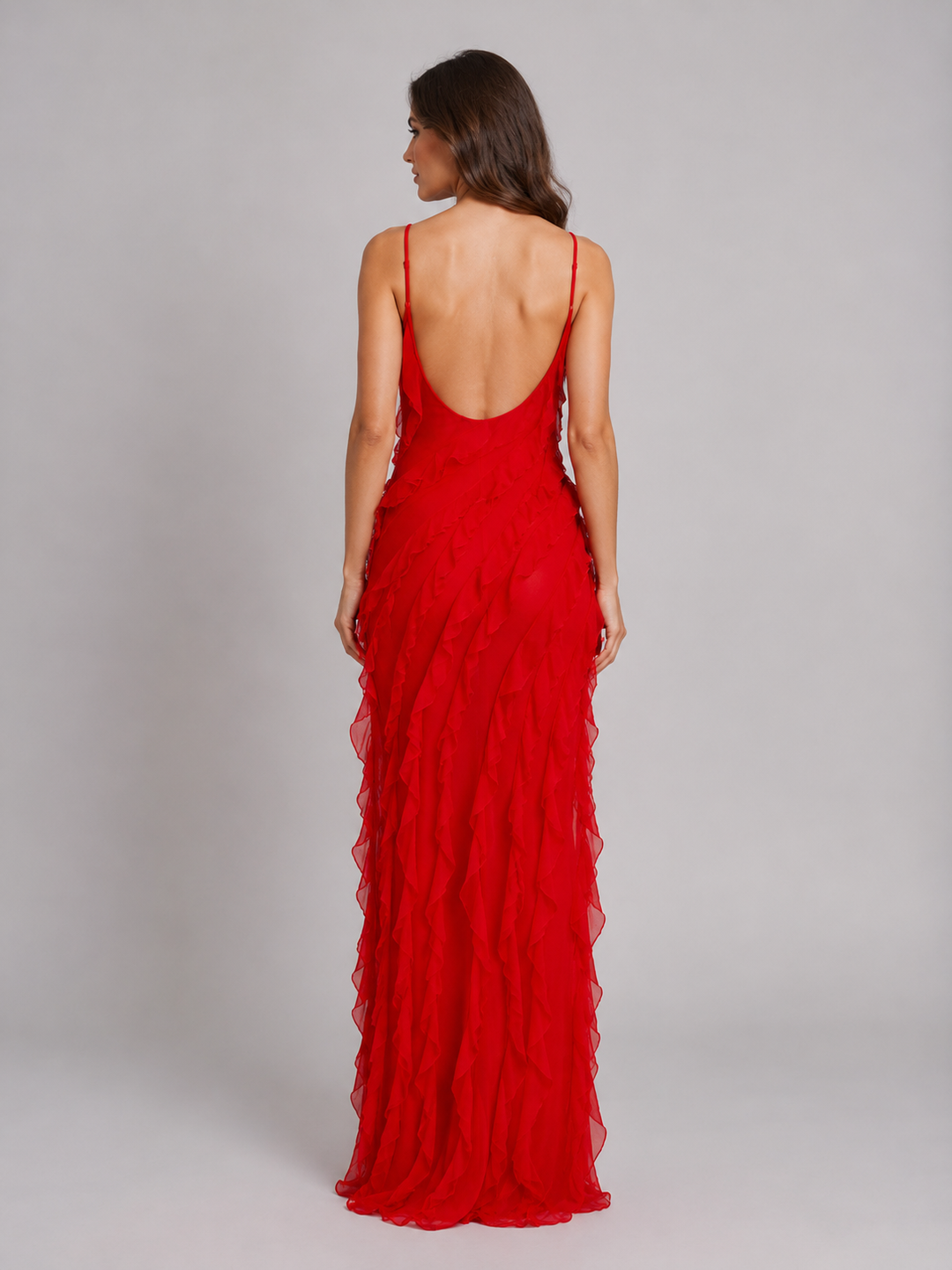 Women’s Ruffle Maxi Dress – Flowing Silhouette