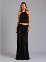Women's Ruffle Textured Two-Piece Set – Summer Holiday Style