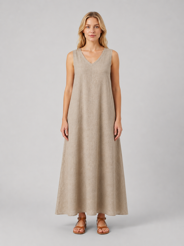 Women’s Sleeveless A-Line Maxi Dress – Relaxed Summer Elegance