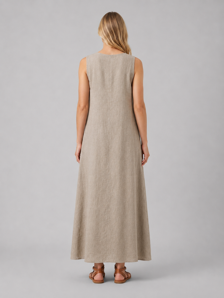 Women’s Sleeveless A-Line Maxi Dress – Relaxed Summer Elegance