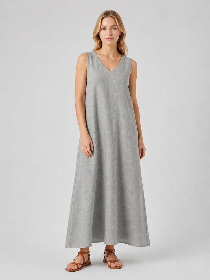 Women’s Sleeveless A-Line Maxi Dress – Relaxed Summer Elegance