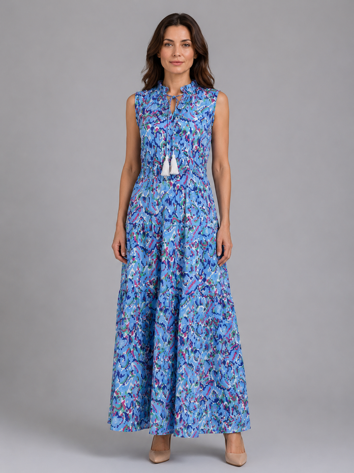 Women's Sleeveless Tiered Maxi Dress – Summer Holiday Style