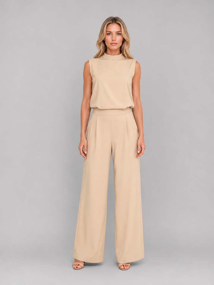 Women's Sleeveless Wide Leg Co-Ord Set – Casual Two-Piece Outfit