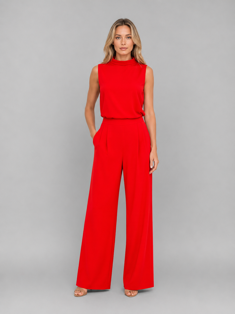 Women's Sleeveless Wide Leg Co-Ord Set - Casual Two-Piece Outfit