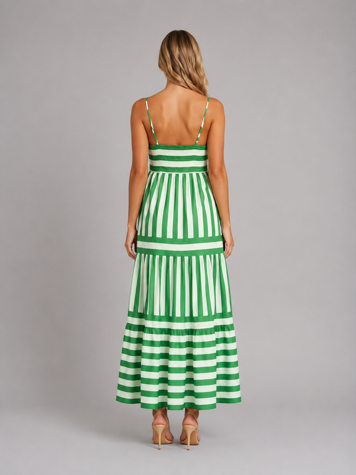 Women's Strappy Tiered Maxi Dress – Summer Holiday Style