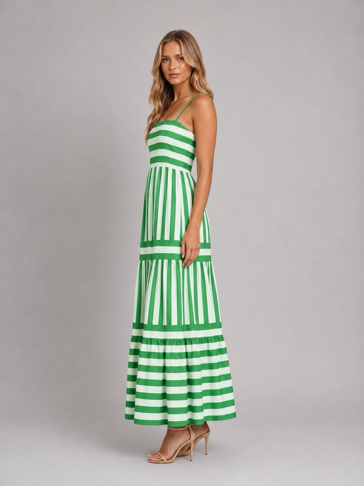 Women's Strappy Tiered Maxi Dress – Summer Holiday Style