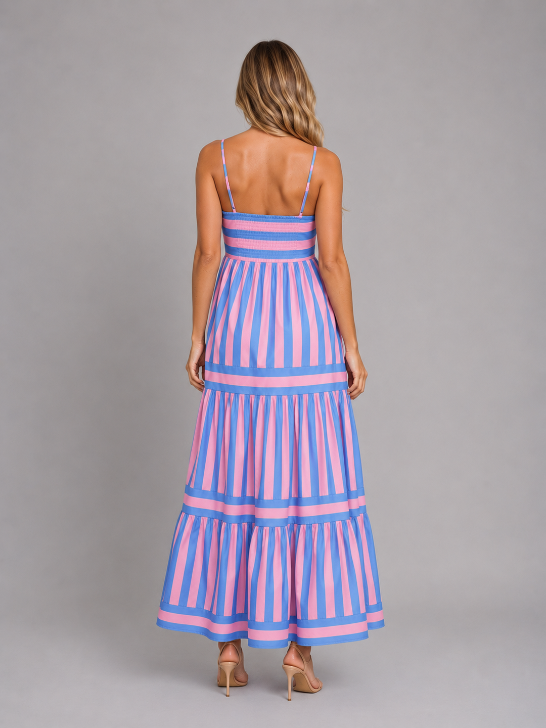 Women's Strappy Tiered Maxi Dress – Summer Holiday Style