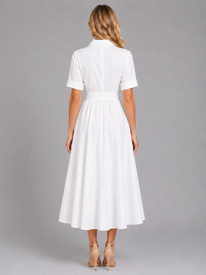Women’s Striped Shirt Maxi Dress – Tie Waist Summer Style