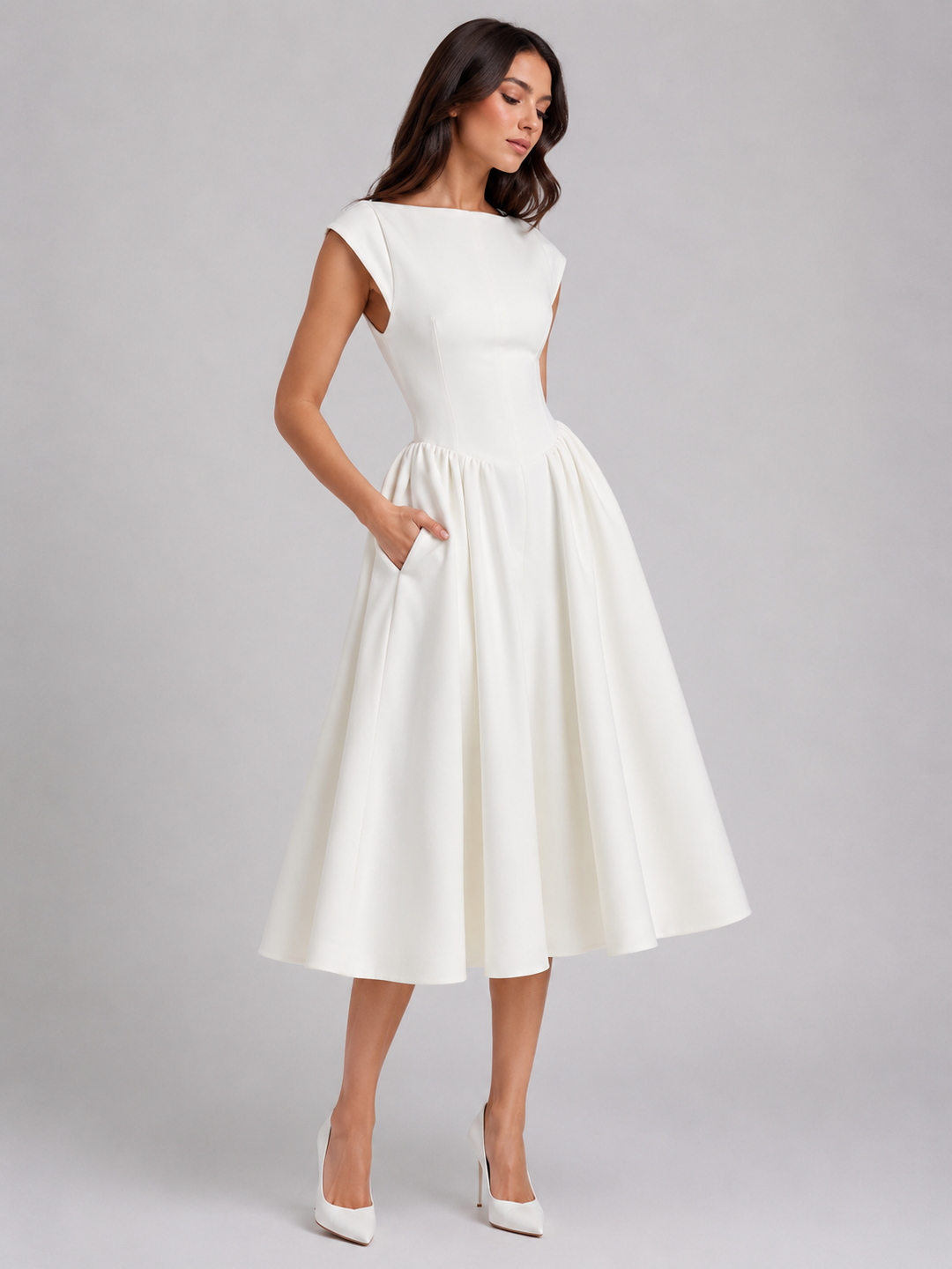 Harriet Structured Midi Dress