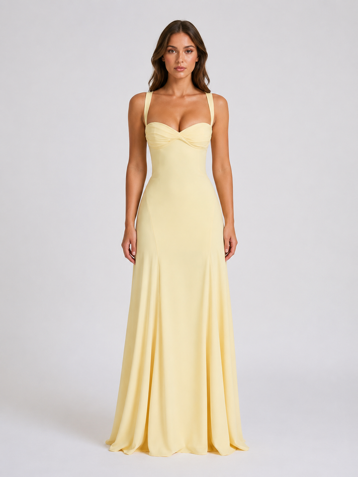 Women’s Sweetheart Neck Maxi Dress - Wedding Guest Gown