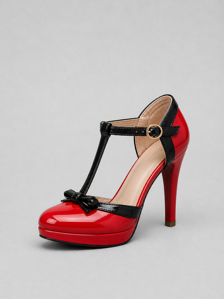 Women’s T-Bar Platform Heels – Elegant Comfortable Summer Shoes