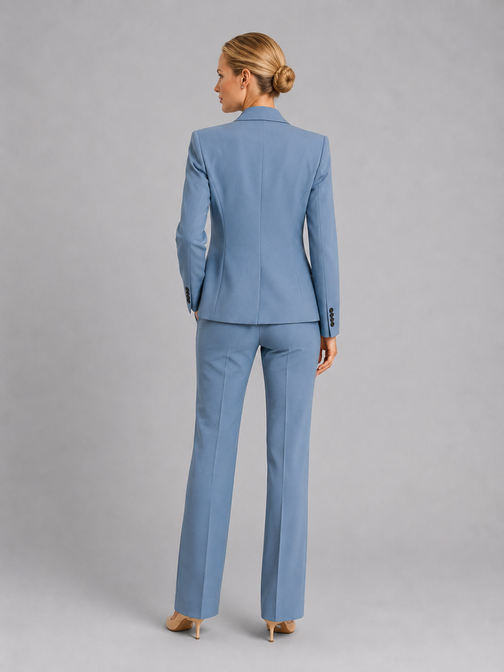 Women’s Tailored Blazer & High-Waist Trousers Set – Elegant Structured Suit