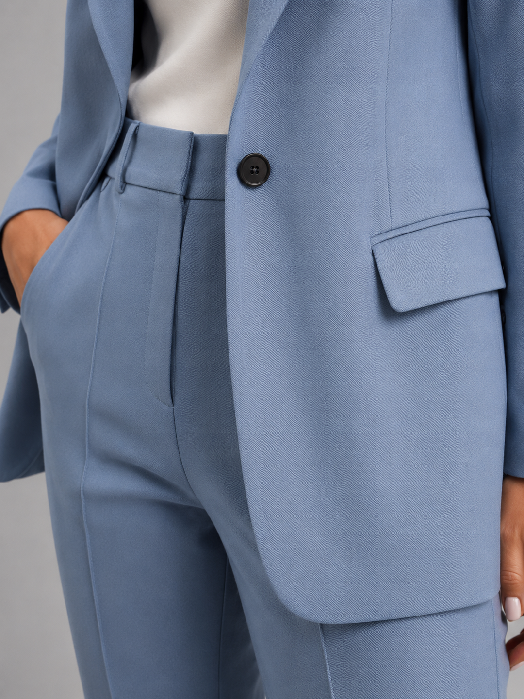 Women’s Tailored Blazer & High-Waist Trousers Set – Elegant Structured Suit