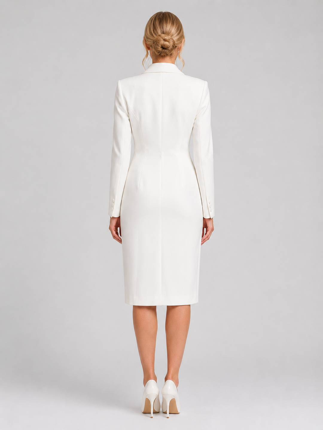 Women’s Tailored Blazer Midi Dress – Formal Occasion Style
