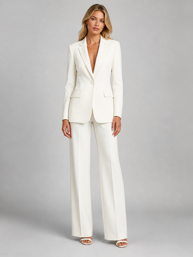 Oliver and Blake women's tailored blazer and wide leg trousers set