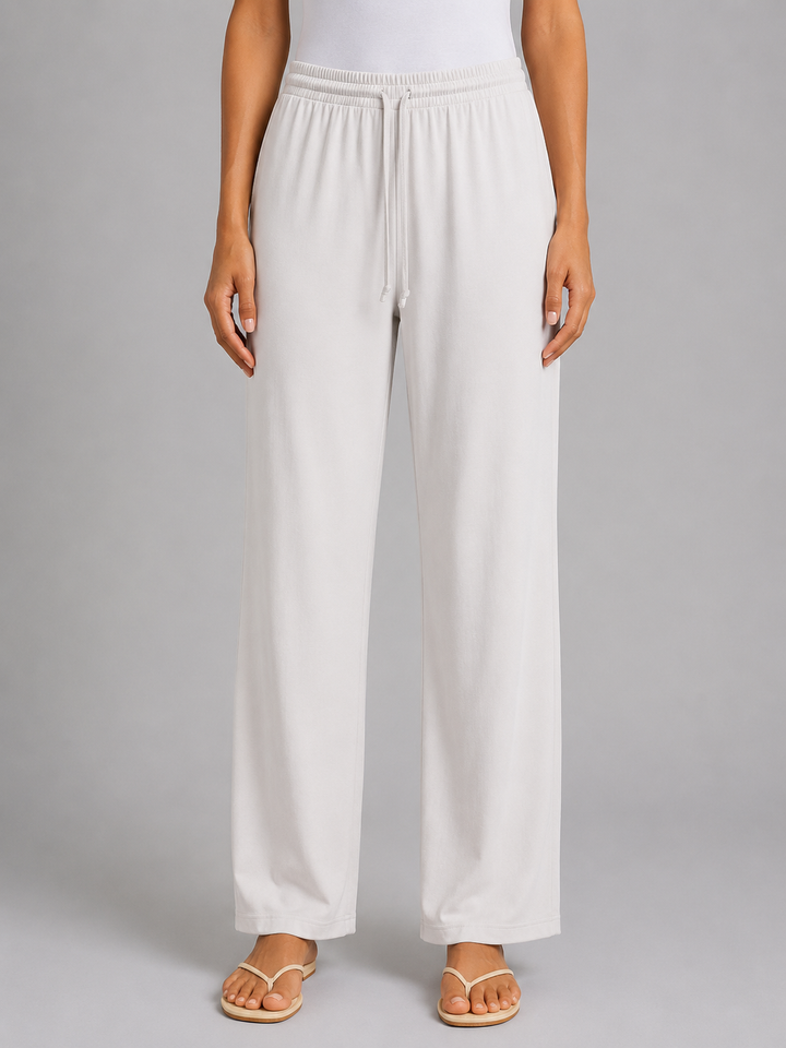 Women's Relaxed Drawstring Trousers – Wide Leg Casual Fit