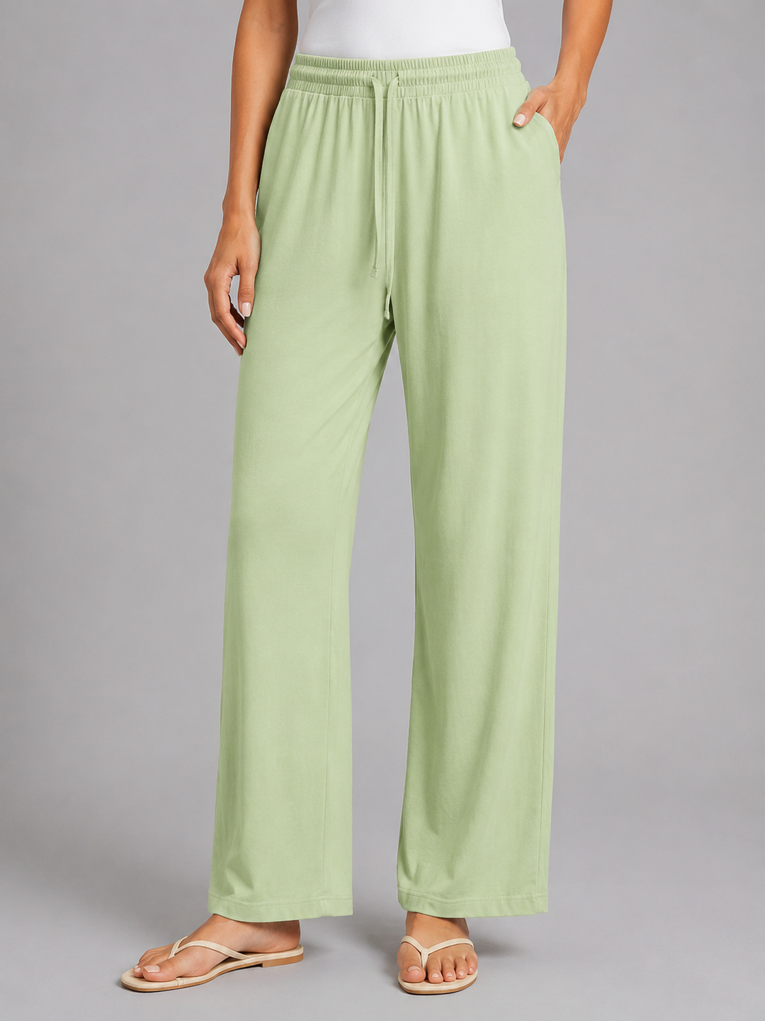 Women's Relaxed Drawstring Trousers – Wide Leg Casual Fit