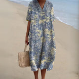 Women's Summer Multicolour V-Neck Dress