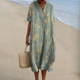 Women's Summer Multicolour V-Neck Dress