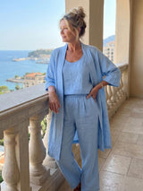 Women's Three-Piece Top and Wide-Leg Trouser Set