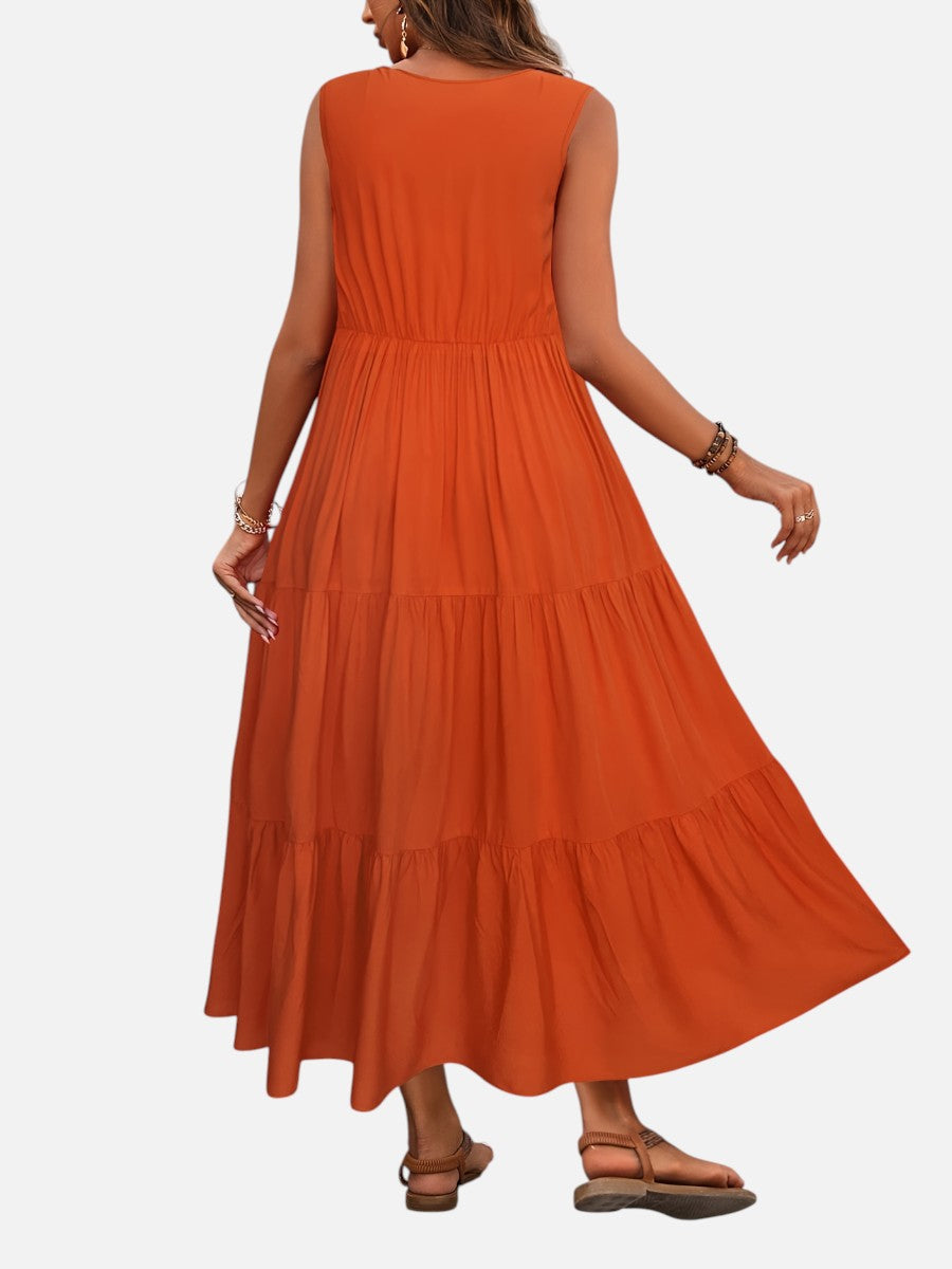 Women’s V-Neck Tiered Maxi Dress – Effortless Summer Elegance